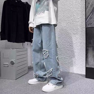 [ORDER+ẢNH THẬT] Quần bò jeans ống rộng tua rua hình trái tim cách điệu hiphop Ulzzang siêu chất ❤️