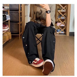 [SẴN HÀNG-CÓ BIG SIZE] Quần kaki ống rộng túi hộp đính cúc cạp chun cách điệu unisex Ulzzang hiphop siêu chất ❤️