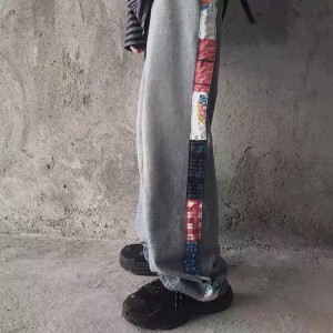 [ORDER] Quần bò jeans ống rộng xanh nhạt cách điệu vải phối dọc sườn Ulzzang unisex siêu chất ❤️