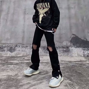 [ORDER+ẢNH THẬT] Quần bò jeans ống rộng rách gối cúc bấm cách điệu Ulzzang hip hop siêu chất ❤️