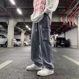 [ORDER+ẢNH THẬT] Quần bò jeans ống rộng túi hộp cạp chun dây rút dáng suông unisex Ulzzang hiphop siêu chất ❤️