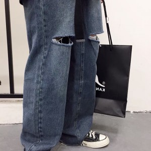 [ORDER] Quần jeans ống rộng rách gối Ulzzang oversize siêu chất ❤️