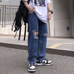 [ORDER-CÓ BIG SIZE] Quần bò jeans ống rộng rách gối Ulzzang hiphop siêu chất ❤️