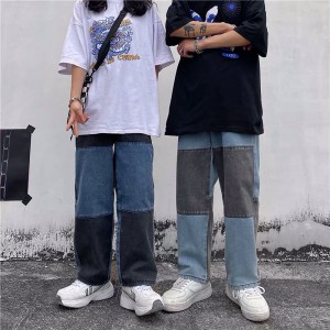 [ORDER-CÓ BIG SIZE+ẢNH THẬT] Quần bò jeans ống rộng phối màu xám + xanh unisex Ulzzang siêu chất ❤️