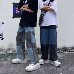 [ORDER-CÓ BIG SIZE+ẢNH THẬT] Quần bò jeans ống rộng phối màu xám + xanh unisex Ulzzang siêu chất ❤️