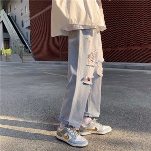 [ORDER] Quần bò jeans ống rộng rách gối màu nhạt Ulzzang oversize siêu chất ❤️