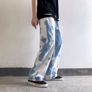 [ORDER-CÓ BIG SIZE+ẢNH THẬT] Quần bò jeans ống rộng màu bò sữa phối màu xanh trắng hiphop ovesize Ulzzang siêu chất ❤️