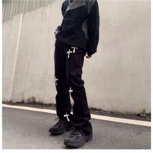 [ORDER] Quần bò jeans ống rộng CH thánh giá màu đen và trắng unisex hip hop Ulzzang siêu chất ❤️