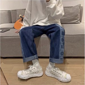 [SẴN 1 SỐ SIZE-CÓ BIG SIZE] Quần bò jeans ống rộng hoạ tiết sườn phối màu đậm nhạt Ulzzang unisex nam nữ siêu chất ❤️