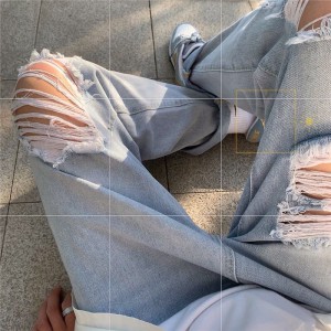 [ORDER] Quần bò jeans ống rộng rách gối màu nhạt Ulzzang oversize siêu chất ❤️