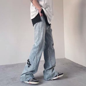 [ORDER+ẢNH THẬT] Quần bò jeans ống rộng CH hoạ tiết thánh giá cách điệu Ulzzang hip hop siêu chất ❤️