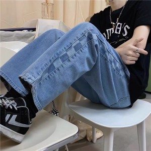 [SẴN 1 SỐ SIZE-CÓ BIG SIZE] Quần bò jeans ống rộng phối hoạ tiết mosaic sườn hiphop streetstyle Ulzzang siêu chất ❤️