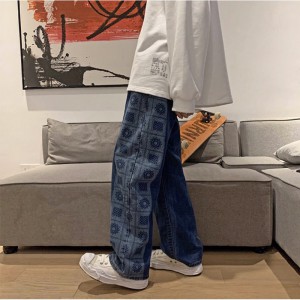 [SẴN 1 SỐ SIZE-CÓ BIG SIZE] Quần bò jeans ống rộng hoạ tiết sườn phối màu đậm nhạt Ulzzang unisex nam nữ siêu chất ❤️