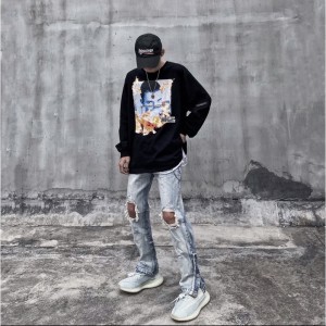 [ORDER+ẢNH THẬT] Quần bò jeans ống rộng rách gối cúc bấm cách điệu Ulzzang hip hop siêu chất ❤️