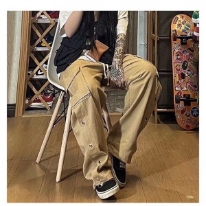 [SẴN HÀNG-CÓ BIG SIZE] Quần kaki ống rộng túi hộp đính cúc cạp chun cách điệu unisex Ulzzang hiphop siêu chất ❤️