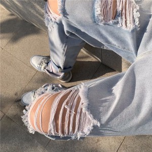 [ORDER] Quần bò jeans ống rộng rách gối màu nhạt Ulzzang oversize siêu chất ❤️