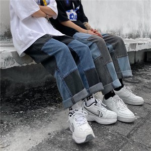 [ORDER-CÓ BIG SIZE+ẢNH THẬT] Quần bò jeans ống rộng phối màu xám + xanh unisex Ulzzang siêu chất ❤️