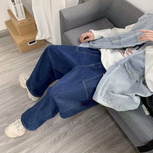 [ORDER+ẢNH THẬT] Quần bò jeans ống rộng chiết gấu oversize xanh đậm Ulzzang hip hop siêu chất ❤️