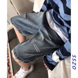 [ORDER-CÓ BIG SIZE] Quần short đùi jeans ống rộng in chữ rách oversize Ulzzang siêu chất ❤️