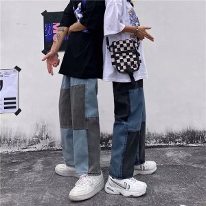 [ORDER-CÓ BIG SIZE+ẢNH THẬT] Quần bò jeans ống rộng phối màu xám + xanh unisex Ulzzang siêu chất ❤️