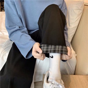 [ORDER] Quần bò jeans ống rộng sắn gấu kẻ eo chun Ulzzang siêu chất ❤️