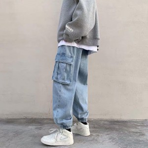 [ORDER+ẢNH THẬT] Quần bò jeans ống rộng túi hộp bo chun gấu cạp chun dáng jogger Ulzzang hiphop siêu chất ❤️