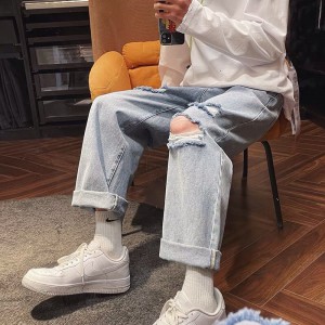 [ORDER] Quần bò jeans ống rộng rách gối tua rua oversize Ulzzang hiphop siêu chất ❤️