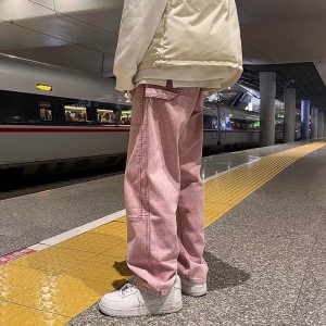 [ORDER+ẢNH THẬT-HÀNG LOẠI 1] Quần bò jeans ống rộng màu hồng cách điệu oversize hip hop Ulzzang unisex siêu chất ❤️