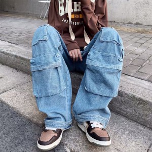 [ORDER+ẢNH THẬT] Quần bò jeans ống rộng túi hộp nhiều túi màu xanh Ulzzang hiphop unisex siêu chất ❤️