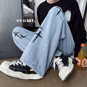 [ORDER-CÓ BIG SIZE+ẢNH THẬT+VIDEO] Quần bò jeans ống rộng chữ thập da cách điệu Ulzzang hiphop siêu chất ❤️