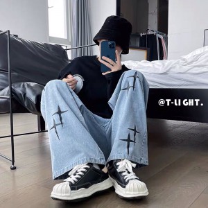 [ORDER-CÓ BIG SIZE+ẢNH THẬT+VIDEO] Quần bò jeans ống rộng chữ thập da cách điệu Ulzzang hiphop siêu chất ❤️