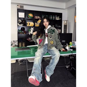 [ORDER+ẢNH THẬT-CÓ BIG SIZE] Quần bò jeans ống rộng màu xanh nhạt bụi bặm vintage thêu vẩy sơn Ulzzang hiphop unisex