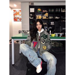 [ORDER+ẢNH THẬT-CÓ BIG SIZE] Quần bò jeans ống rộng màu xanh nhạt bụi bặm vintage thêu vẩy sơn Ulzzang hiphop unisex
