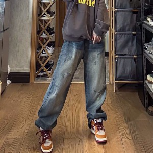 [ORDER+ẢNH THẬT] Quần bò jeans ống rộng màu xanh đậm phối màu đậm nhạt ombre Ulzzang hiphop siêu chất ❤️