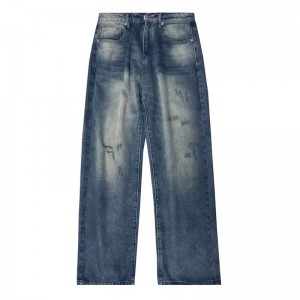 [ORDER+ẢNH THẬT] Quần bò jeans ống rộng màu xanh đậm phối màu đậm nhạt ombre Ulzzang hiphop siêu chất ❤️
