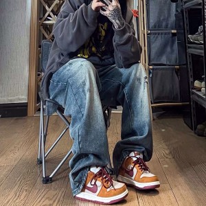 [ORDER+ẢNH THẬT] Quần bò jeans ống rộng màu xanh đậm phối màu đậm nhạt ombre Ulzzang hiphop siêu chất ❤️