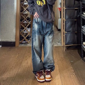 [ORDER+ẢNH THẬT] Quần bò jeans ống rộng màu xanh đậm phối màu đậm nhạt ombre Ulzzang hiphop siêu chất ❤️