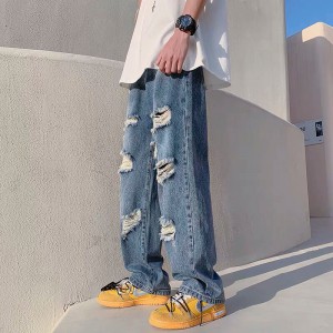 [ORDER+ẢNH THẬT] Quần bò jeans ống rộng rách gối tua rua màu xanh / đen Ulzzang hiphop siêu chất ❤️