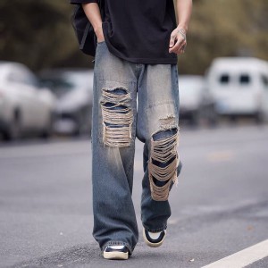 [ORDER+ẢNH THẬT-CÓ BIG SIZE] Quần bò jeans ống rộng rách gối tua rua ombre phối màu đậm nhạt Ulzzang hiphop siêu chất ❤️