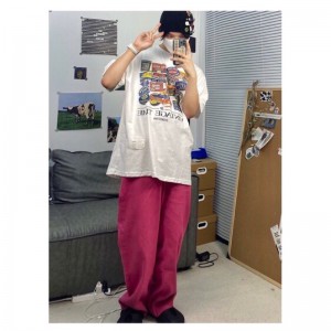[ORDER-CÓ BIG SIZE+ẢNH THẬT] Quần bò jeans ống rộng màu hồng đỏ retro unisex Ulzzang hiphop siêu chất ❤️