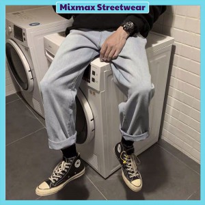 [SẴN-CÓ BIG SIZE] Quần bò jeans ống rộng nam trơn xanh nhạt oversize hiphop Ulzzang siêu chất