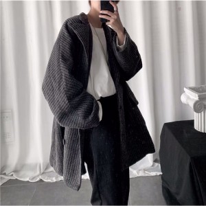 [ORDER+ẢNH THẬT] Áo khoác blazer dáng dài màu ghi kẻ Ulzzang dáng rộng siêu chất ❤️