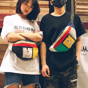 [ORDER+ẢNH THẬT] Túi bao tử canvas đeo chéo phối màu unisex Ulzzang hiphop siêu chất ❤️