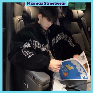 [ORDER-CÓ BIG SIZE+ẢNH THẬT] Áo khoác phao bomber nhung in chữ nghệ thuật Ulzzang siêu chất ❤️