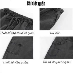 [SẴN HỎA TỐC+ẢNH THẬT-CÓ BIG SIZE] Quần bò jeans ống rộng nhiều túi cách điệu cạp chun oversize form rộng hiphop unisex